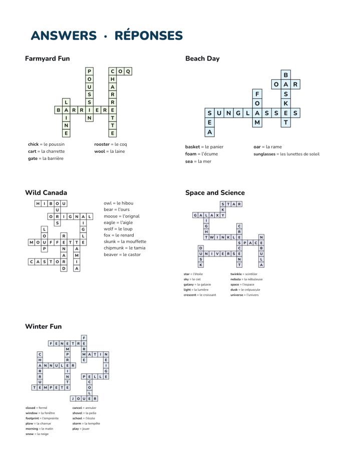 Sample answers page
